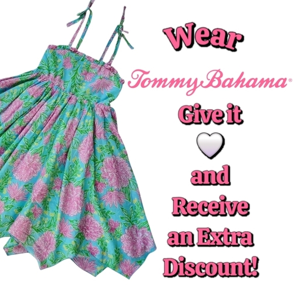 Tommy Bahama Girls Tropical - Hawaiian Linen Dress Pink-Green Sleeveless Size 6 - Picture 12 of 12